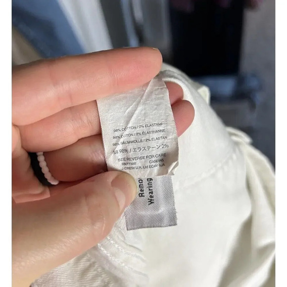 J. Crew Trademark White Denim Skirt Size 31 Frayed Hem Style #C3299 Women’s - Picture 5 of 8